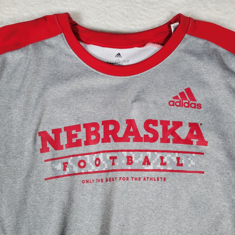 Adidas University of Nebraska Sweatshirt Men XL Crew Neck Pullover Long Sleeve